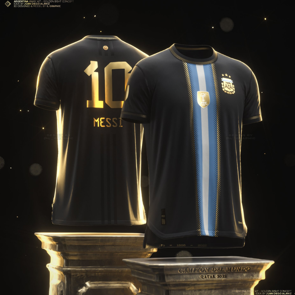 Argentina Golden Bisht |  Messi 10 Special Edition Football Jersey